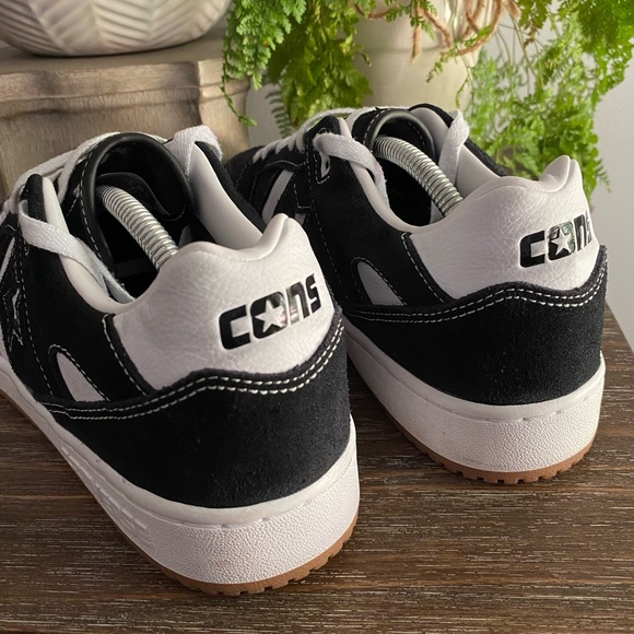 Converse Mens 11 AS-1 Pro Suede Leather Skateboarding Sneakers Shoes Black White - Picture 8 of 13